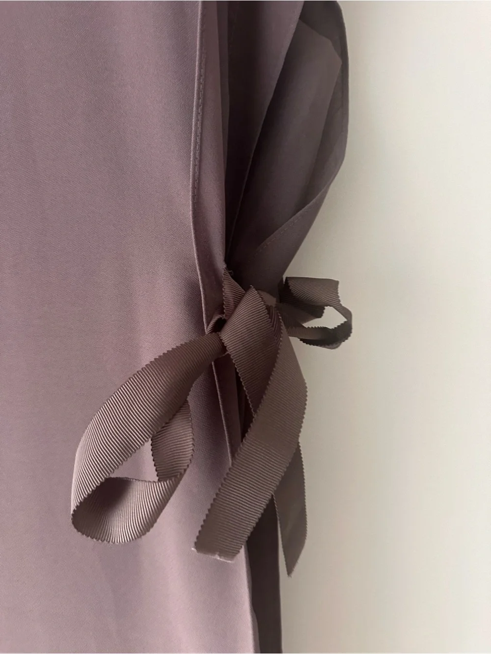 Women's Sleeveless Side-Tie Shift Dress in Dusty Taupe designer Louis Jaie